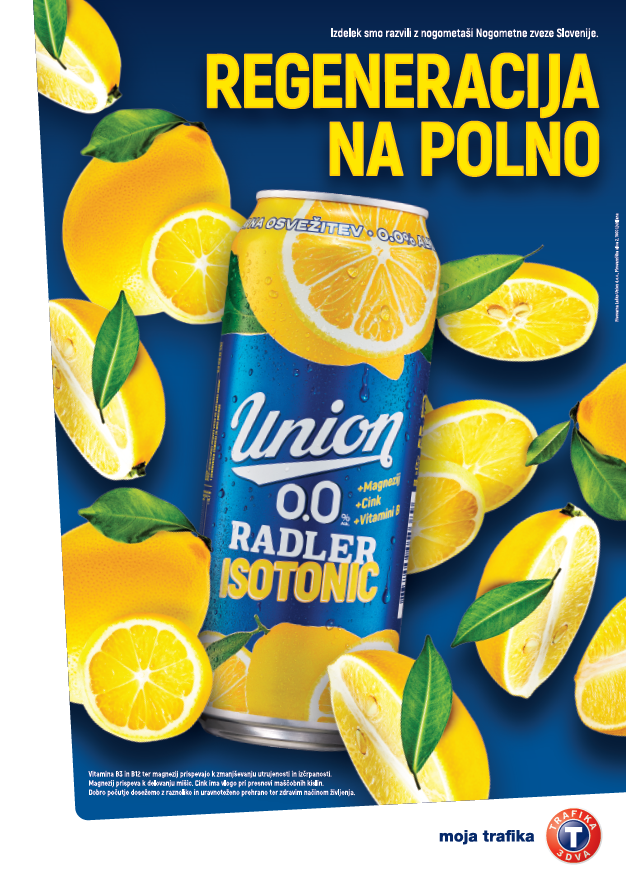 Union Radler Isotonic 0.0 za regeneracijo po športu