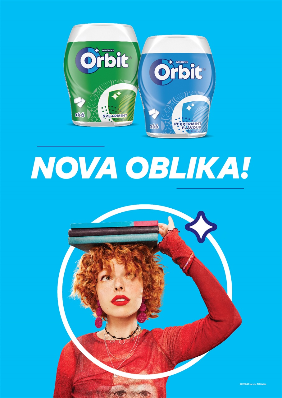 Prihajajo žvečilni gumiji Orbit v novi obliki