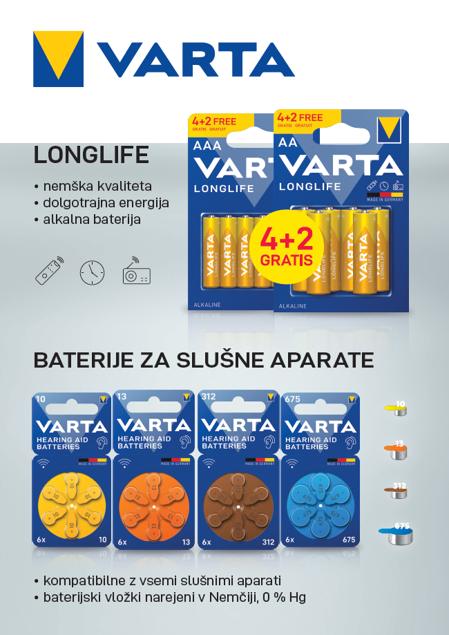 Varta baterije 4+2 GRATIS