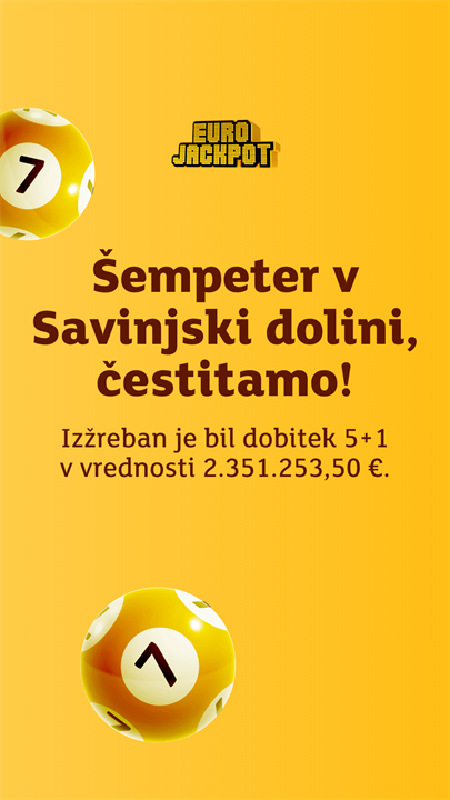 Dobitek 2.351.253,50 € vplačan na enem izmed naših prodajnih mest TTOČKA