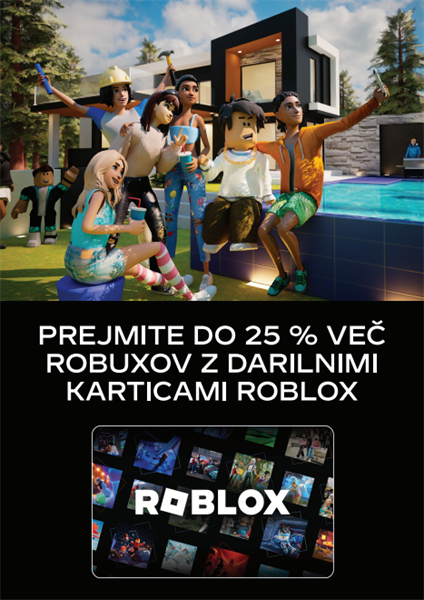 Prejmite do 25% VEČ Robuxov z darilnimi karticami Roblox
