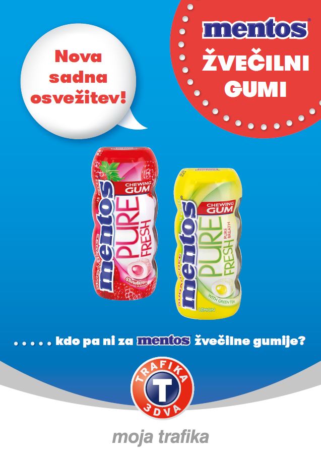 Nova sadna osvežitev ☝️💪🍓 Mentos žvečilni gumi 🔝👍👍